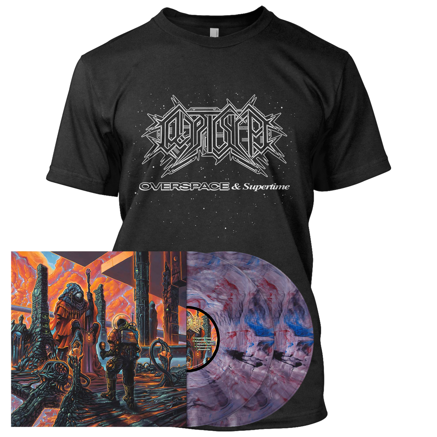 Cryptic Shift - Overspace & Supertime | 2xAncient Storm Swirl Vinyl Bundle
