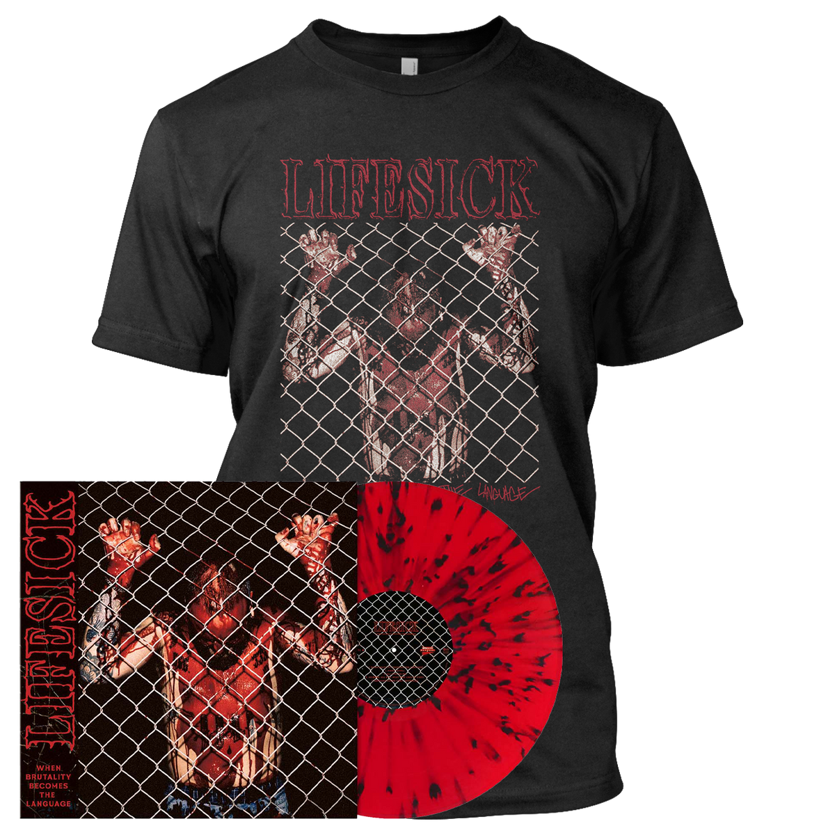 Lifesick - When Brutality Becomes the Language | Red/Black Splatter Bundle