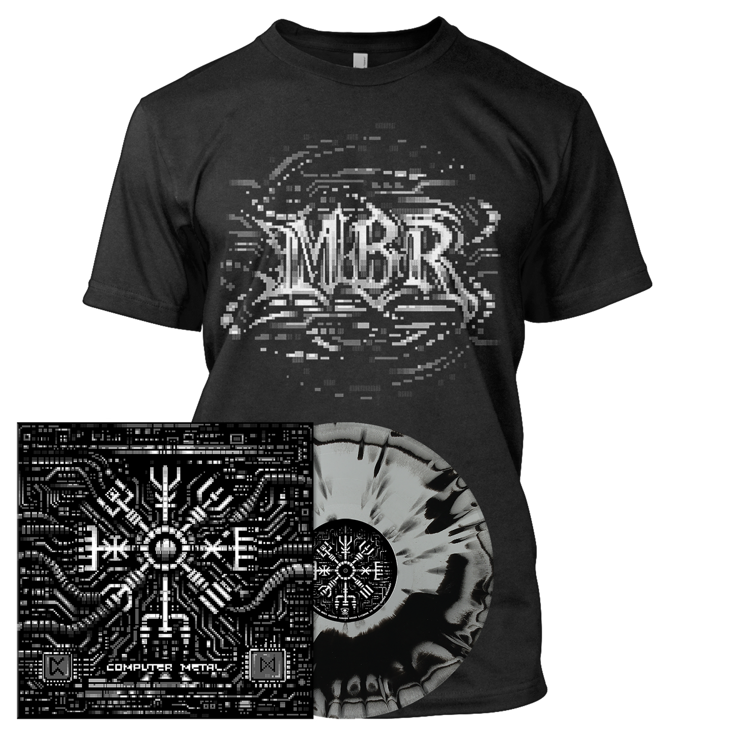 Master Boot Record - COMPUTER METAL | Grey/Black A Side B Side Vinyl Bundle