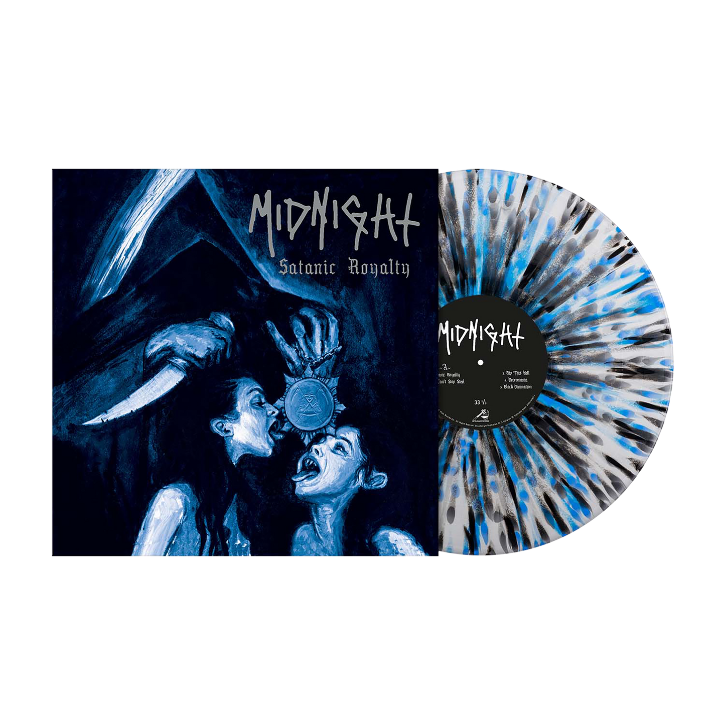 Midnight (Satanic Royalty - 15th Anniversary RI) Silver Blue Black Splatter Vinyl