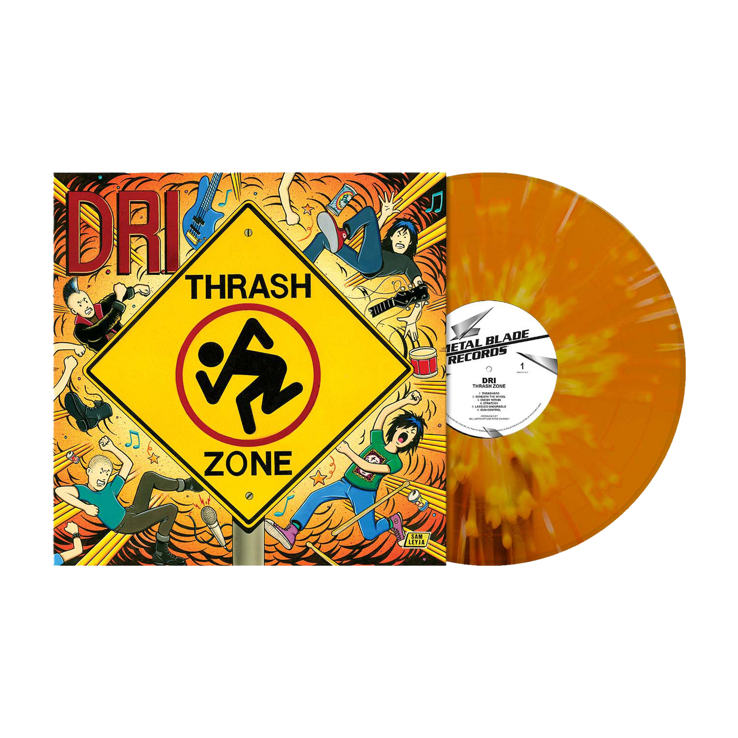 D.R.I. (Thrash Zone) Orange-Yellow/White Splatter Vinyl