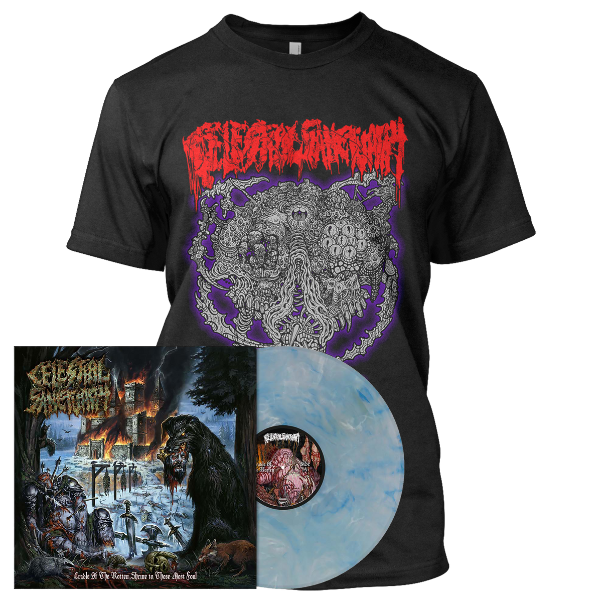 Celestial Sanctuary - Cradle of The Rotten, Shrine To Those Most Foul | Clear Blue White Smoke Vinyl Bundle