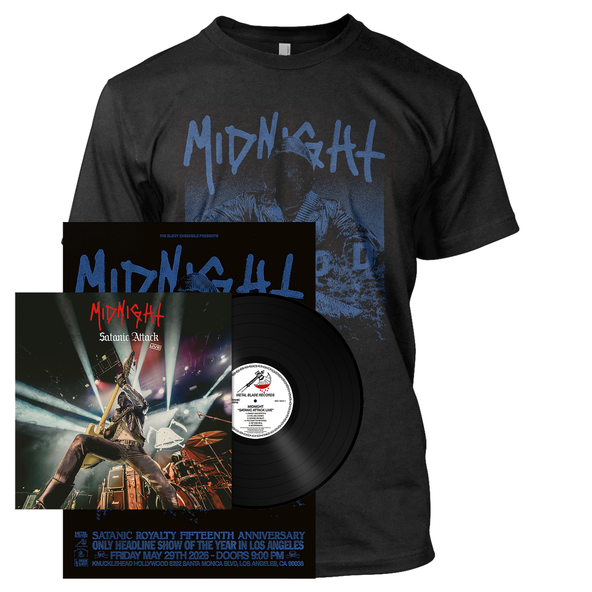 Midnight - Satanic Attack Live! | 180g Black Vinyl Bundle