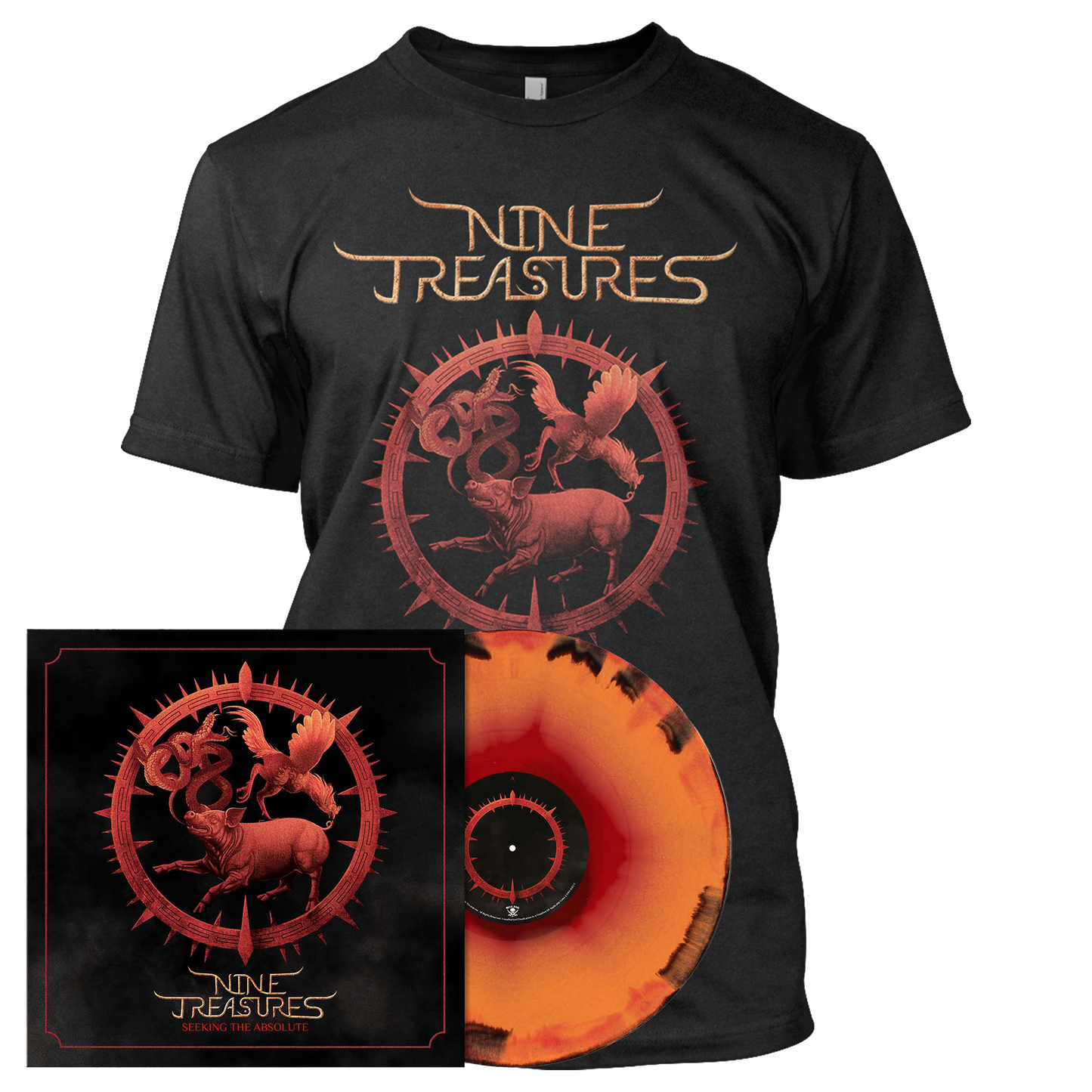 Nine Treasures - Seeking the Absolute | Orange-Red/Black Melt Vinyl Bundle