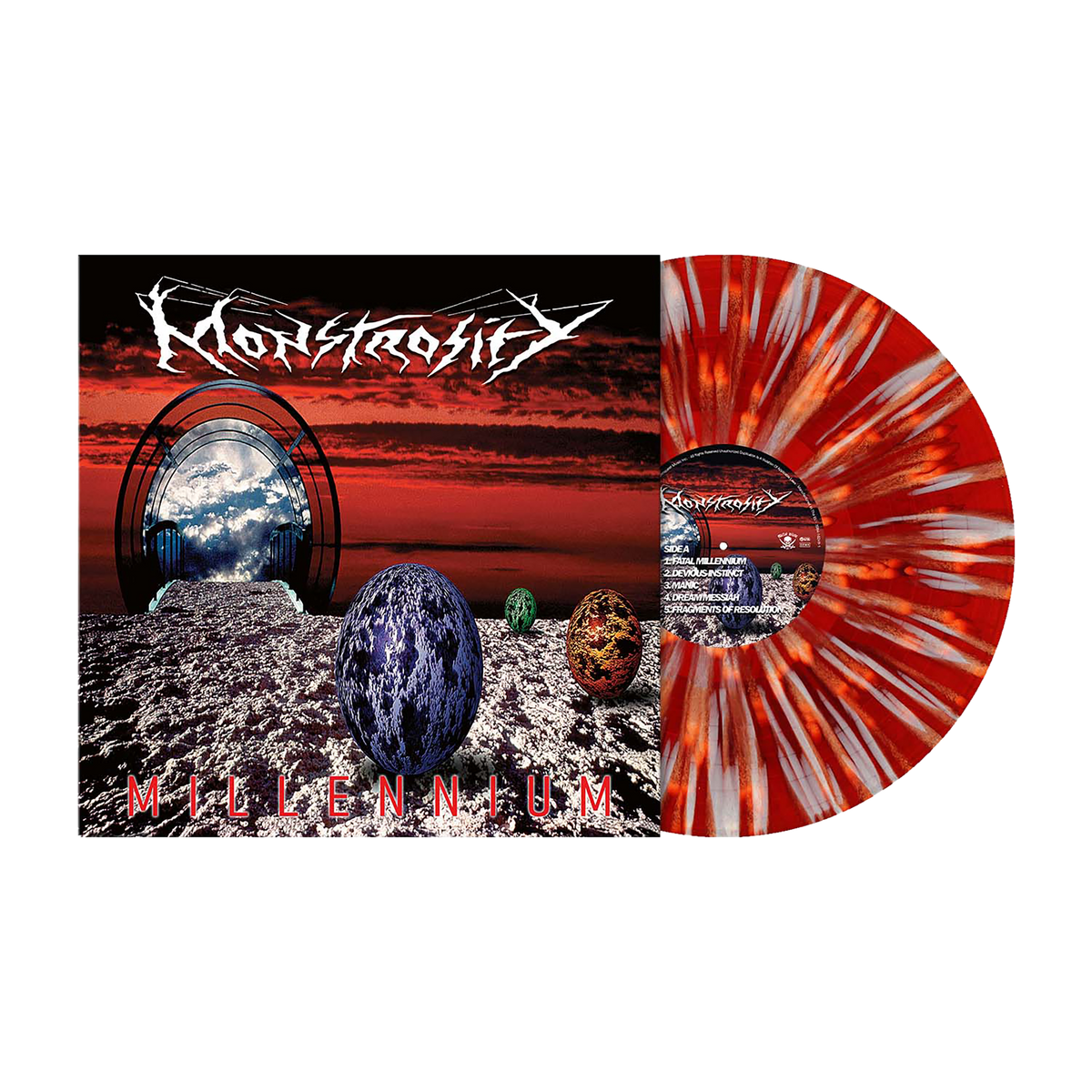 Monstrosity (Millennium) Dahlia Red Orange White Splatter Vinyl