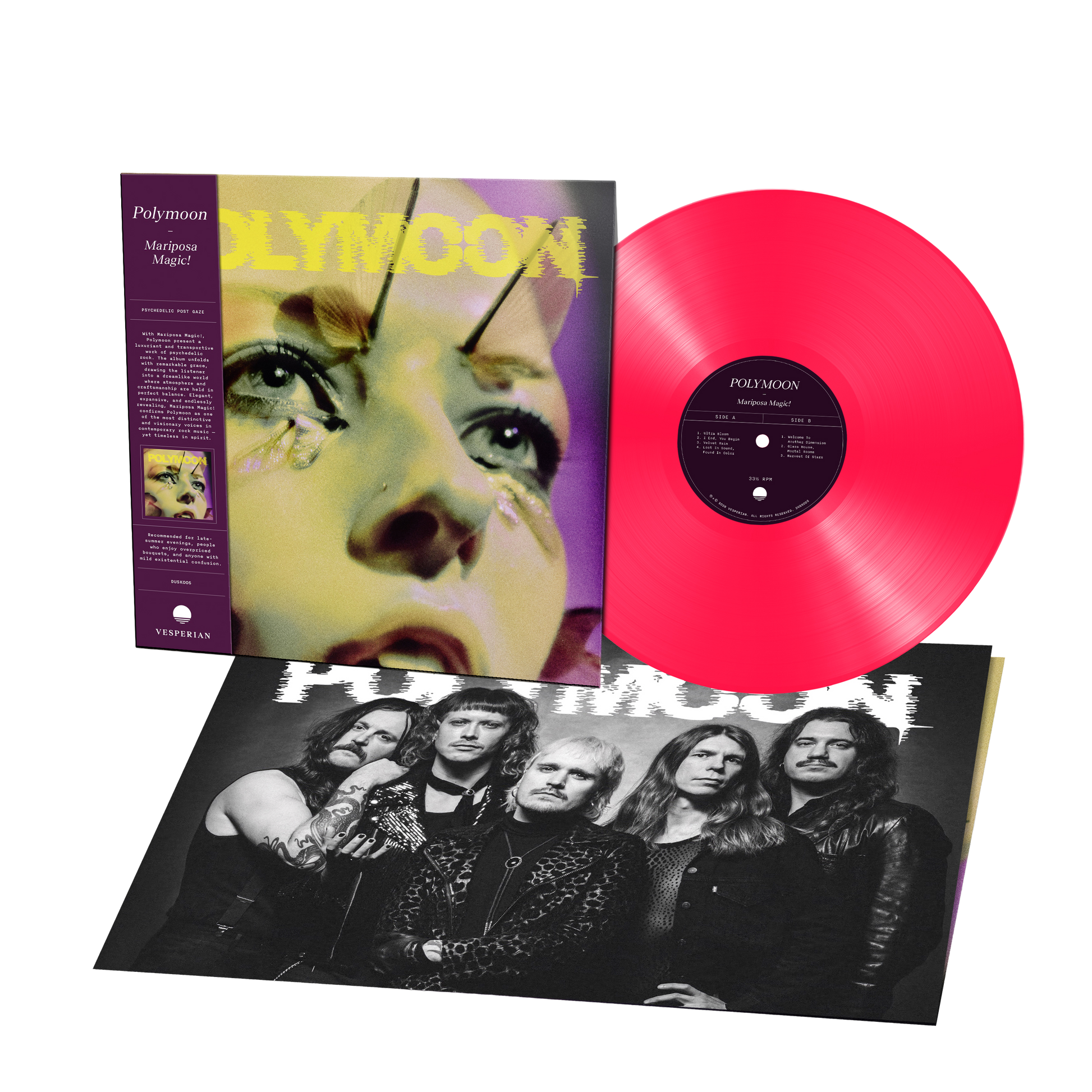 Polymoon (Mariposa Magic!) Neon Pink Vinyl