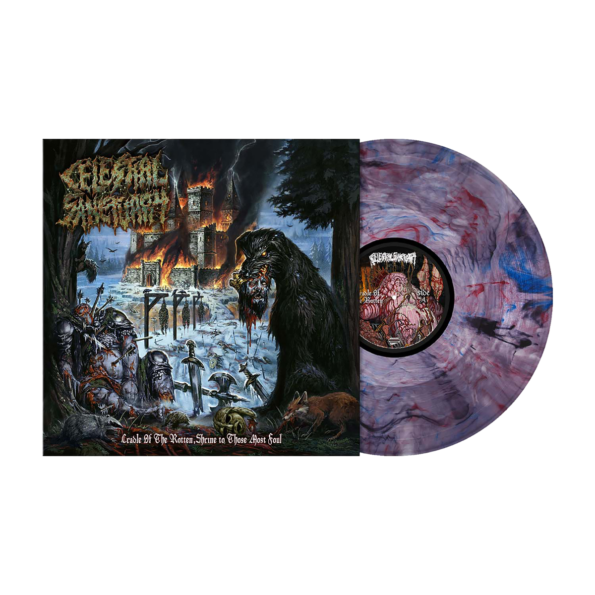 Celestial Sanctuary (Cradle of The Rotten, Shrine To Those Most Foul) Wild Berry Marbled Vinyl